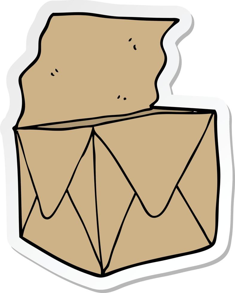 adesivo de um pacote de desenho animado vetor