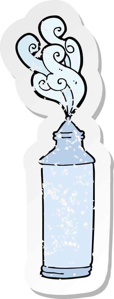 adesivo retrô angustiado de uma garrafa de água de desenho animado vetor