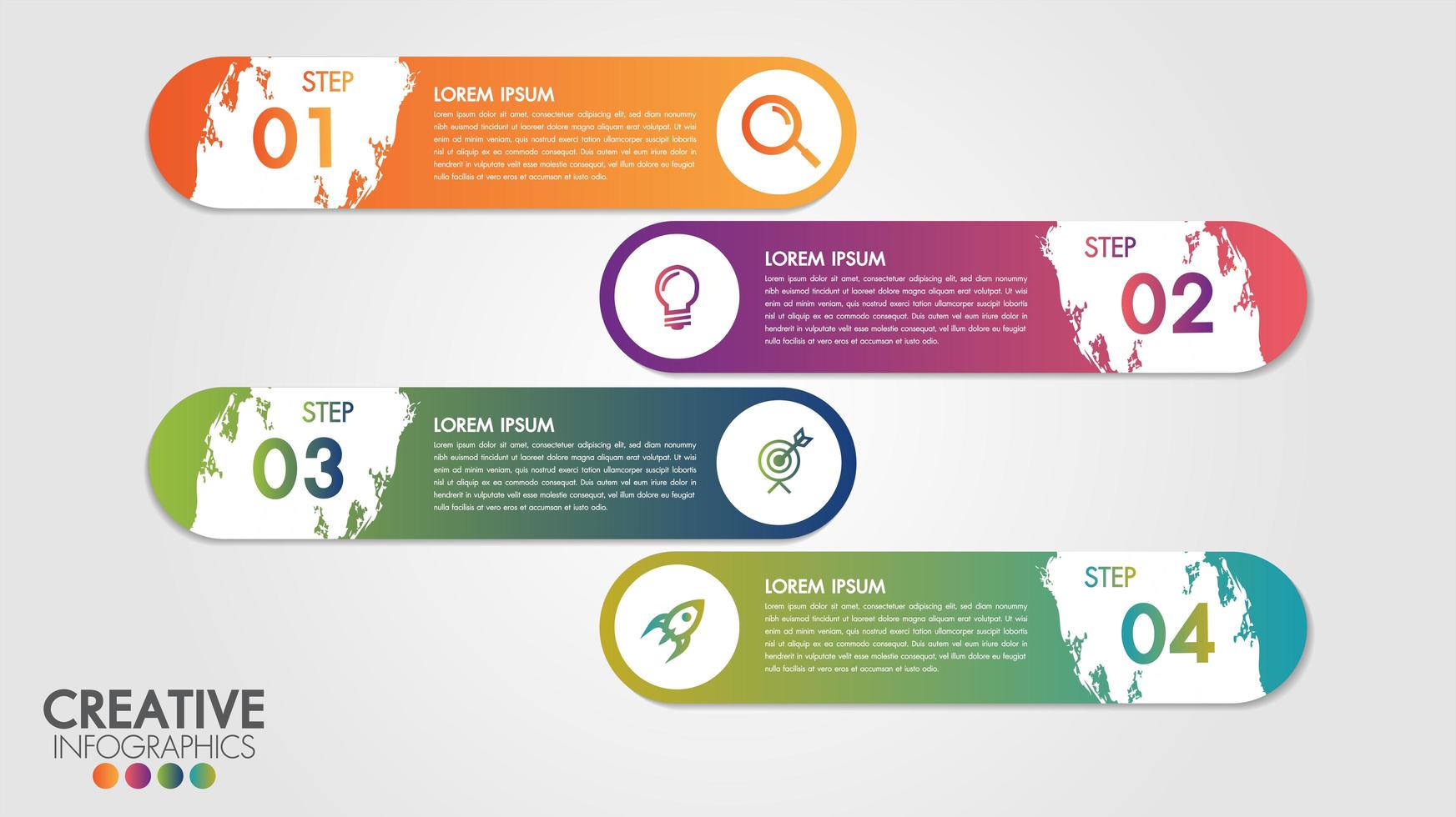 modelo de design moderno infográfico com 4 etapas vetor