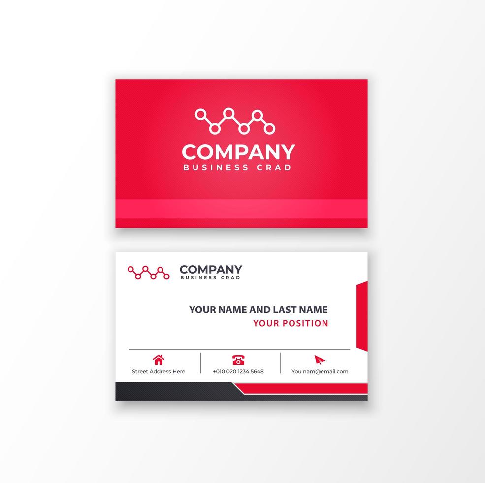 modelo de design de cartão de identificação de empresa vermelho vetor