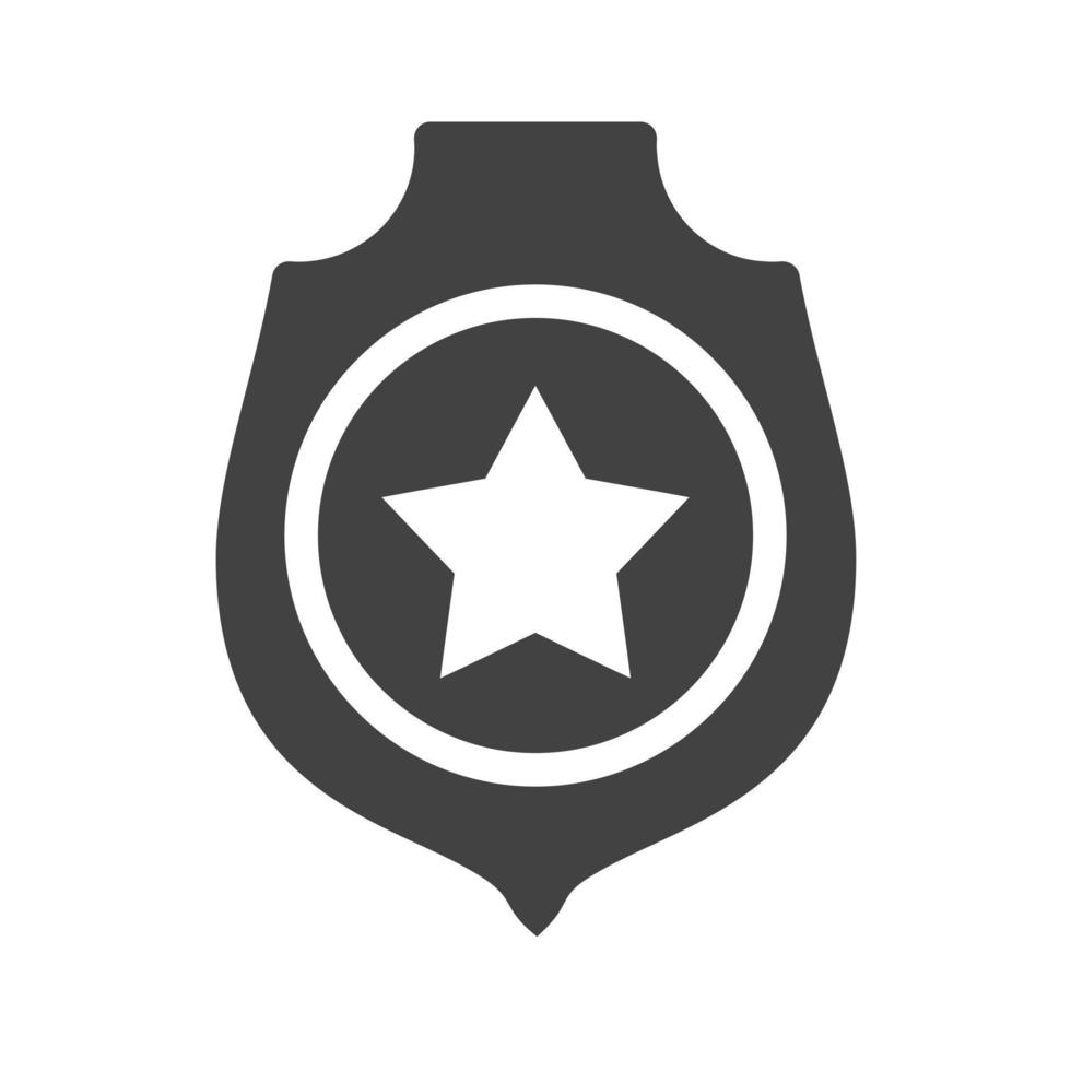 ícone preto de glifo de distintivo militar vetor