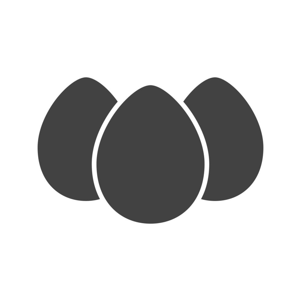 ícone de glifo de ovos preto vetor