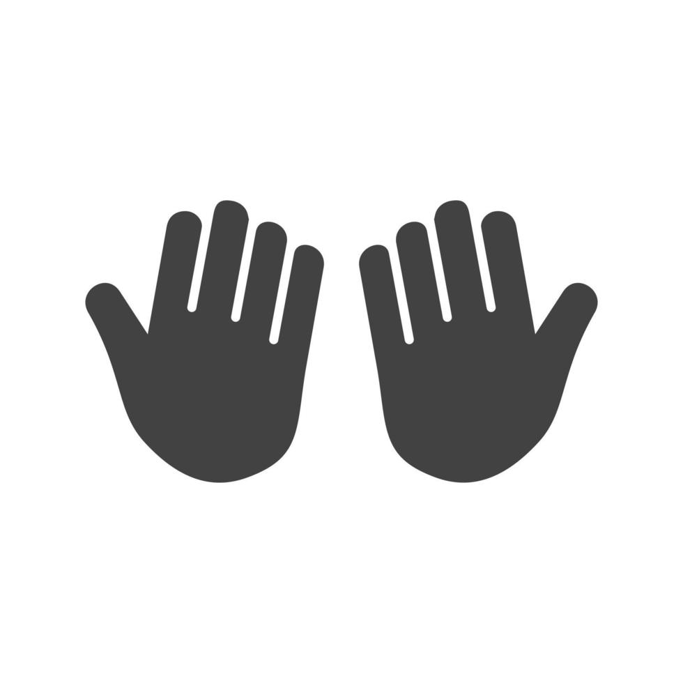 ícone preto de glifo de mãos rezando vetor