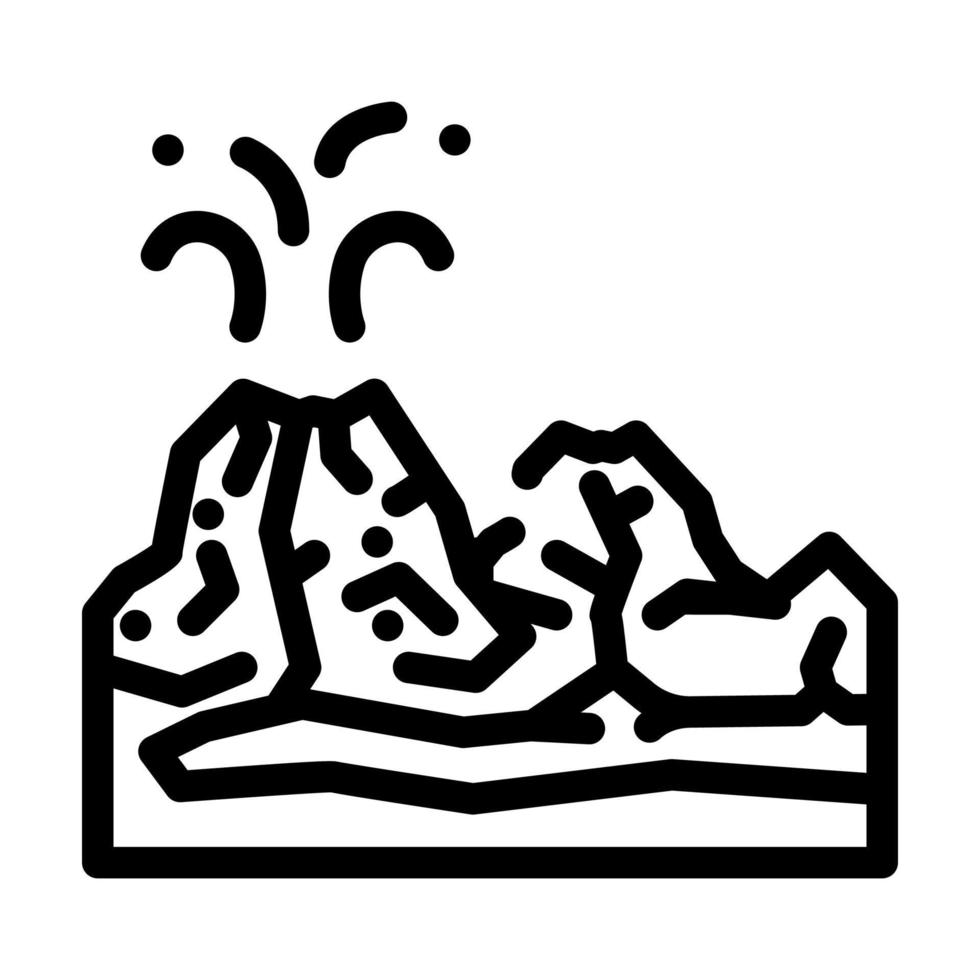 ilustração em vetor ícone de linha vale dos vulcões