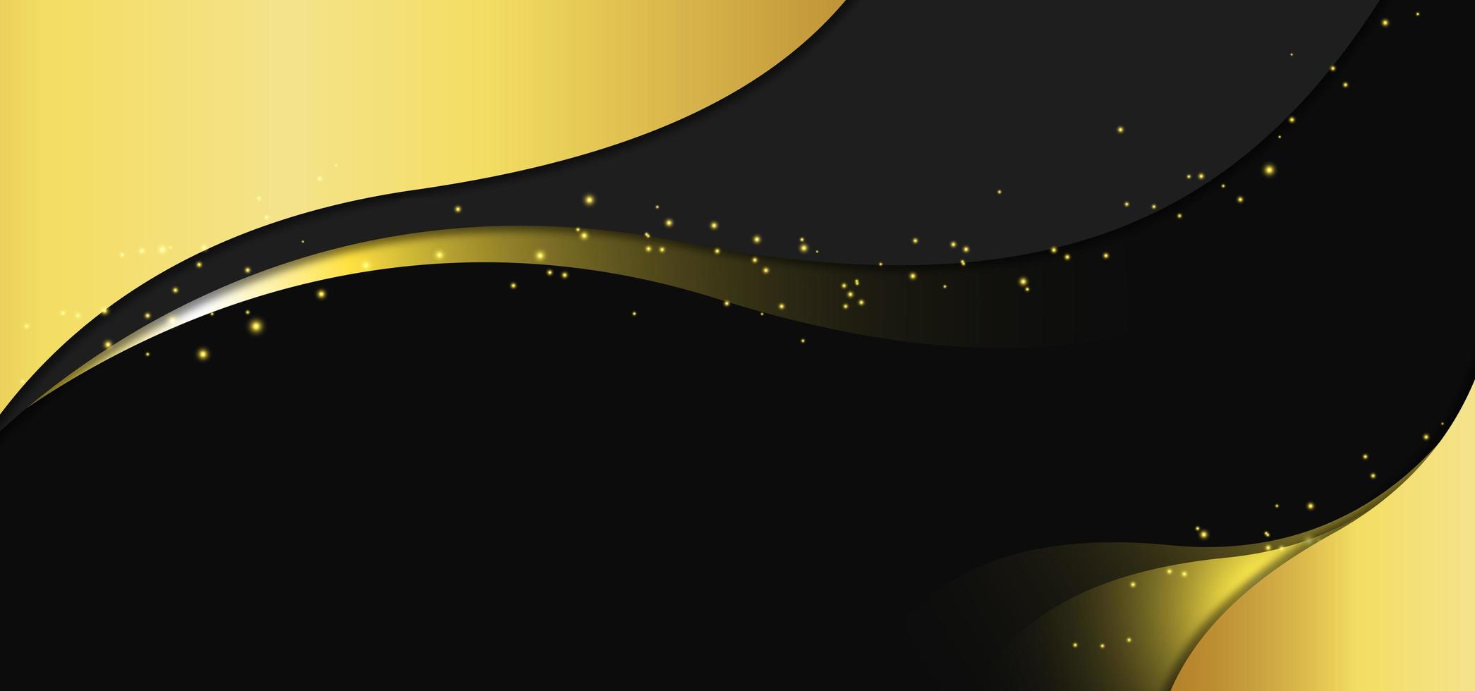 banner de redemoinho real preto dourado vetor