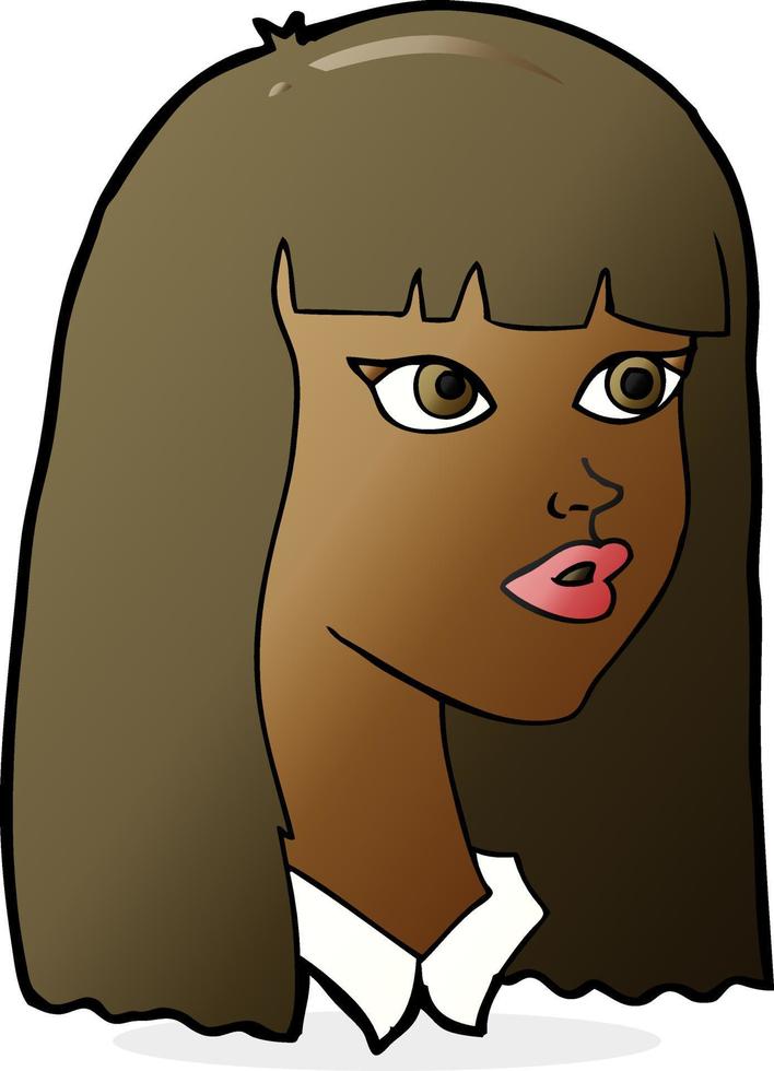 menina bonita dos desenhos animados com cabelo comprido vetor