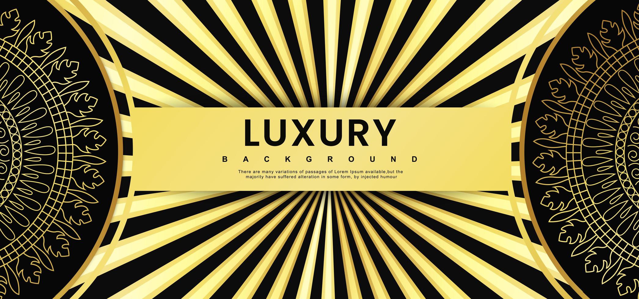 banner real de luxo preto e dourado sunburst vetor