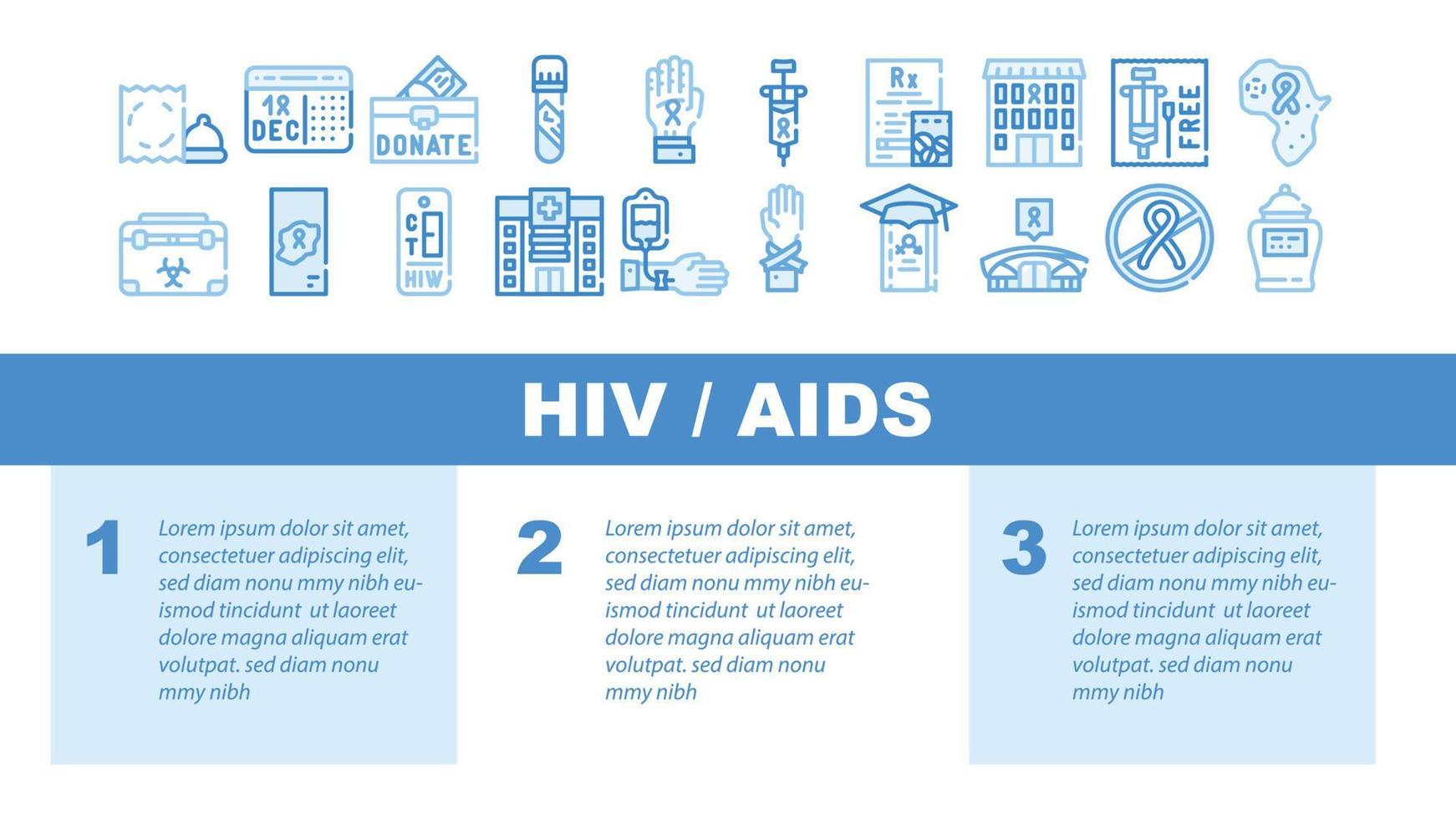 vetor de cabeçalho de pouso de doença de hiv e aids