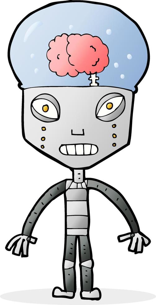 desenho animado robô estranho vetor