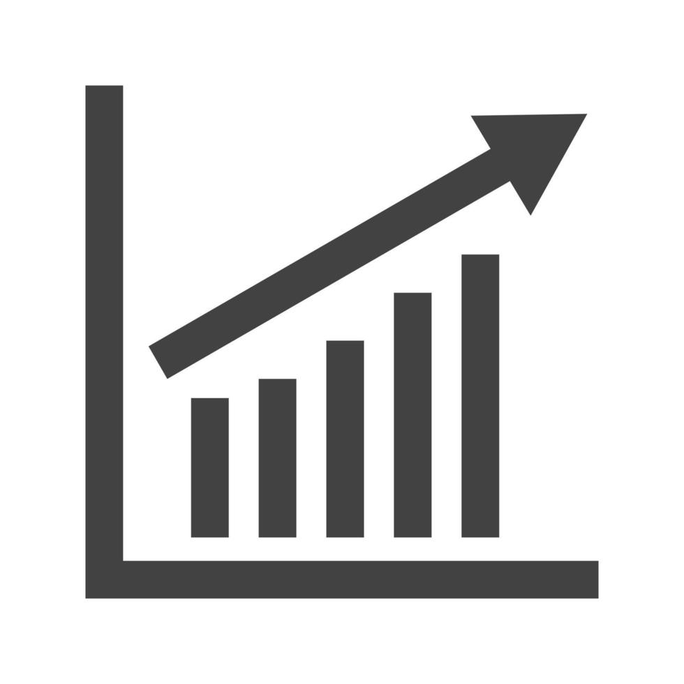 ícone preto de glifo de gráfico de barras de escalada vetor