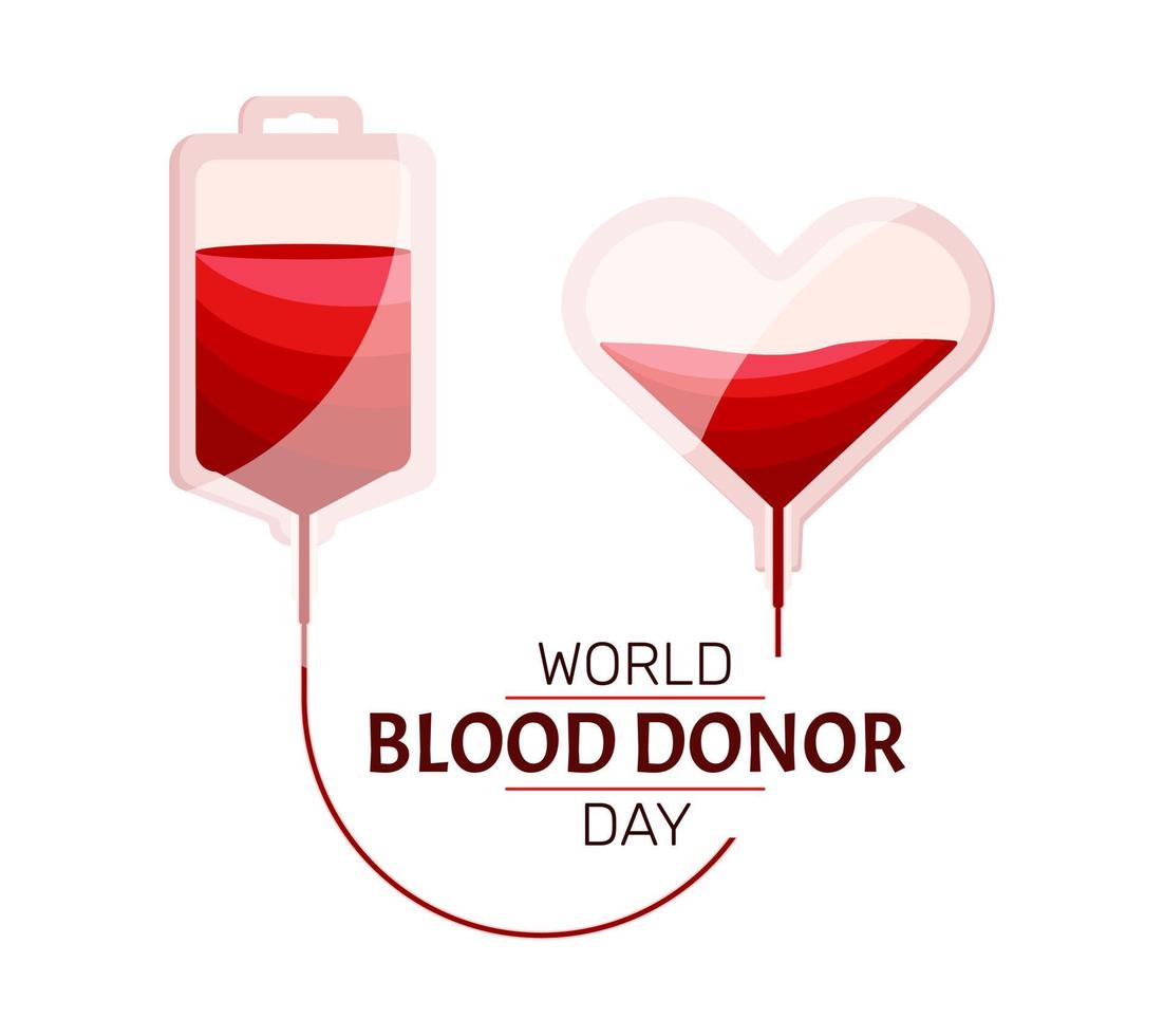 modelo de dia mundial do doador de sangue em fundo branco vetor