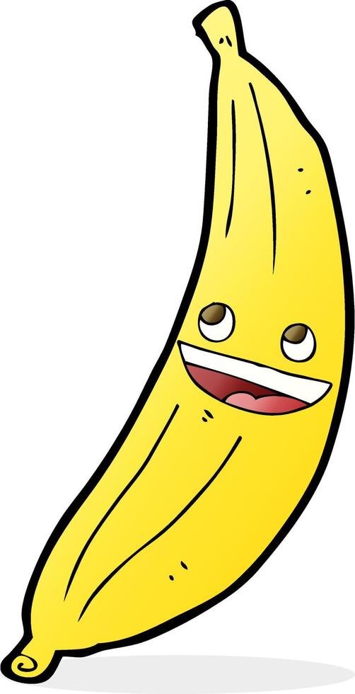 banana feliz dos desenhos animados vetor