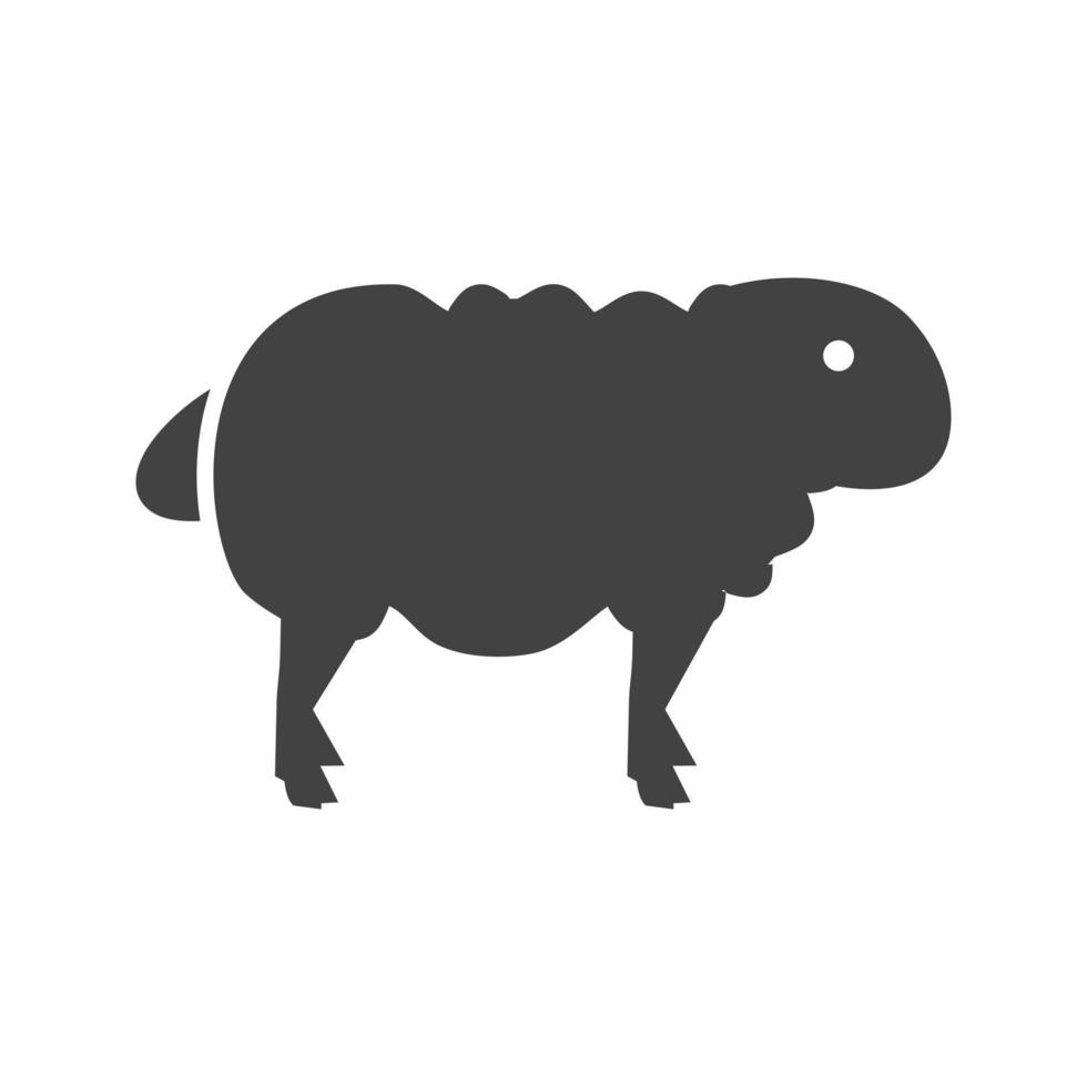 ícone preto de glifo de ovelha vetor