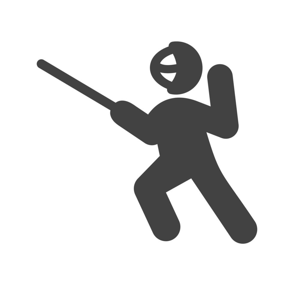 ícone preto de glifo de luta de espada vetor