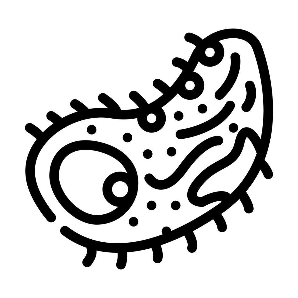 ilustração vetorial de ícone de linha de biogás de bactérias vetor
