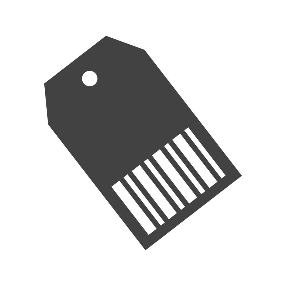 ícone preto de glifo de etiqueta de preço vetor