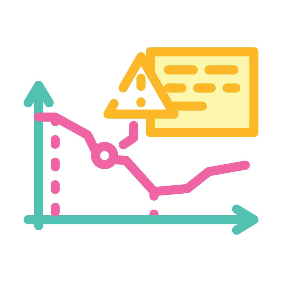 ilustração em vetor ícone de cor do gráfico de queda de preço