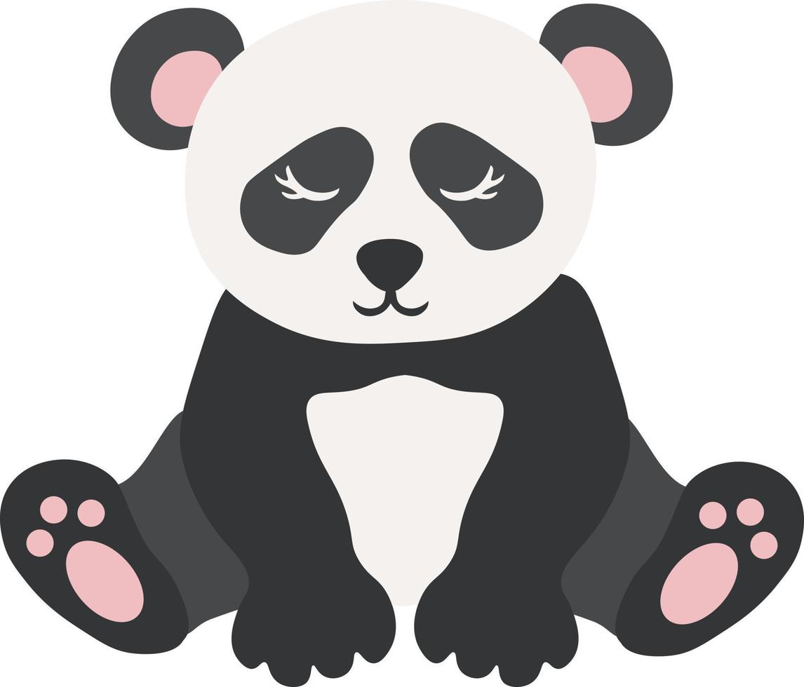 personagem de animal selvagem de rosto de panda fofo em ilustração vetorial  de desenho animado com linha preta 17173046 Vetor no Vecteezy