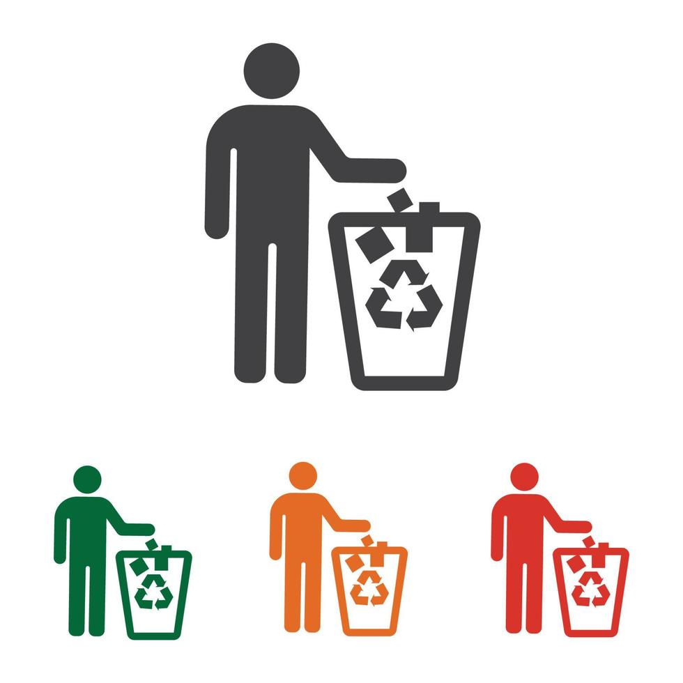jogue lixo no lixo vetor