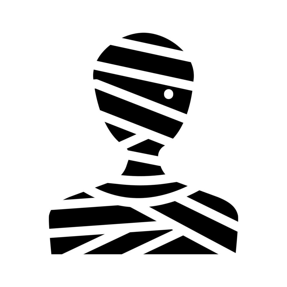 ilustração vetorial de ícone de glifo de personagem de fantasia de múmia vetor