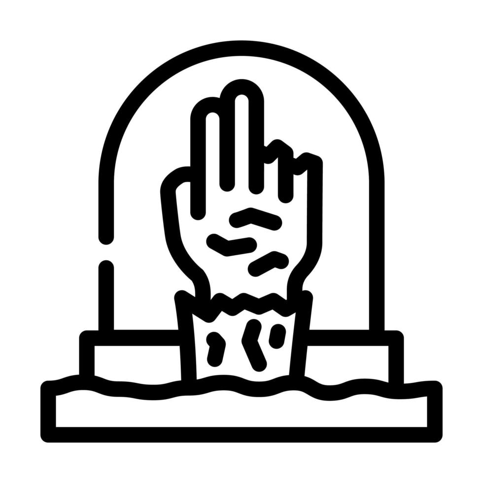 ilustração vetorial de ícone de linha de medo de zumbi vetor
