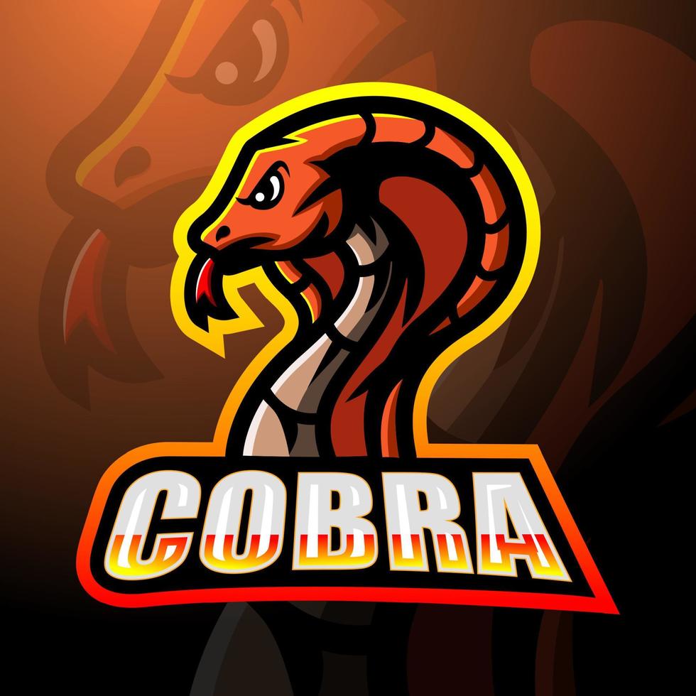 design de logotipo de esport de mascote cobra vetor