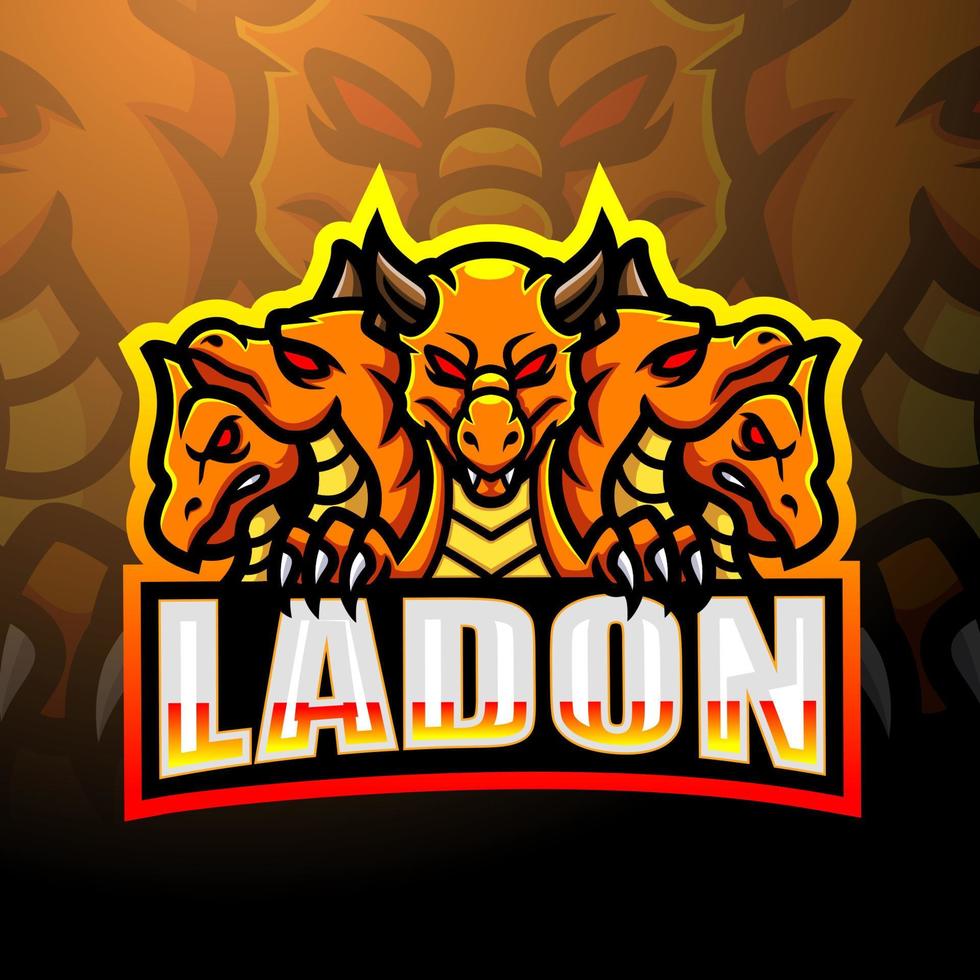 design de logotipo esport mascote ladon vetor