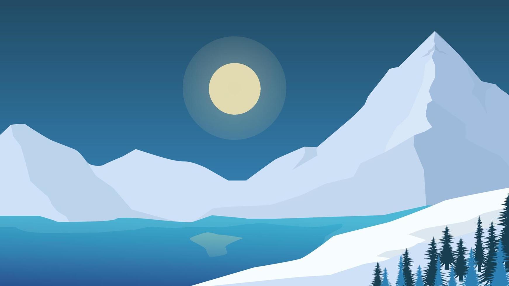 ilustração vetorial de fundo de paisagem de montanha de iceberg vetor