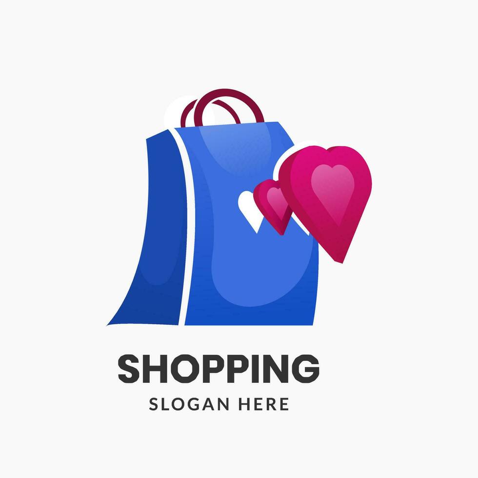 logotipo da sacola de compras. ícone de loja. modelo de símbolo de loja online vetor