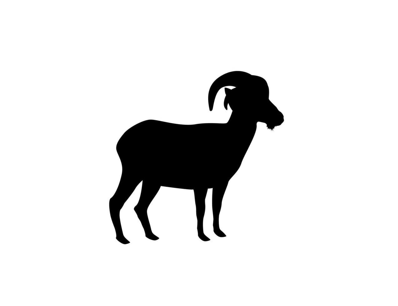 silhueta de uma cabra em um fundo branco. animal clipart vector design ilustração.