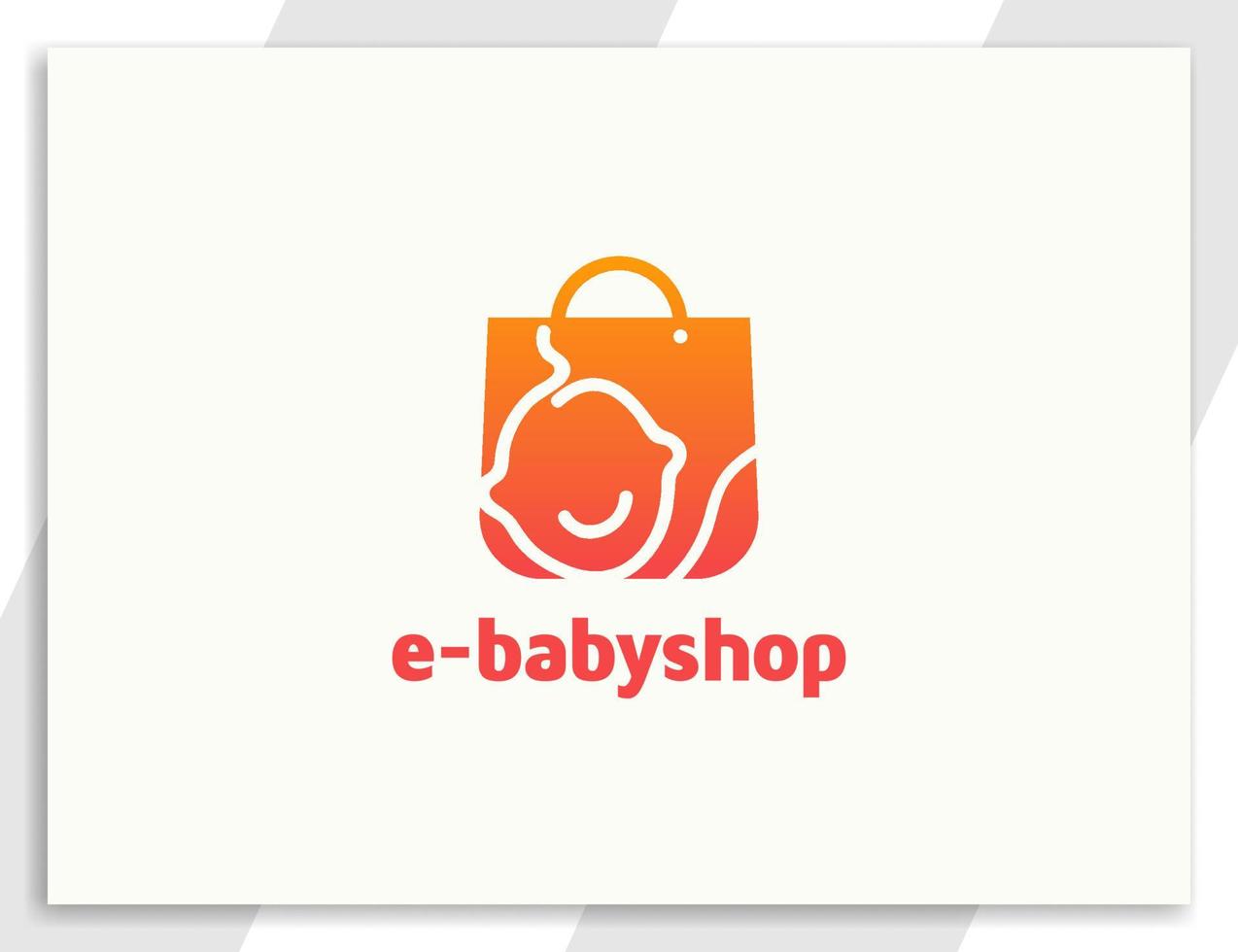 logotipo da loja online do bebê com design de sacola de compras vetor
