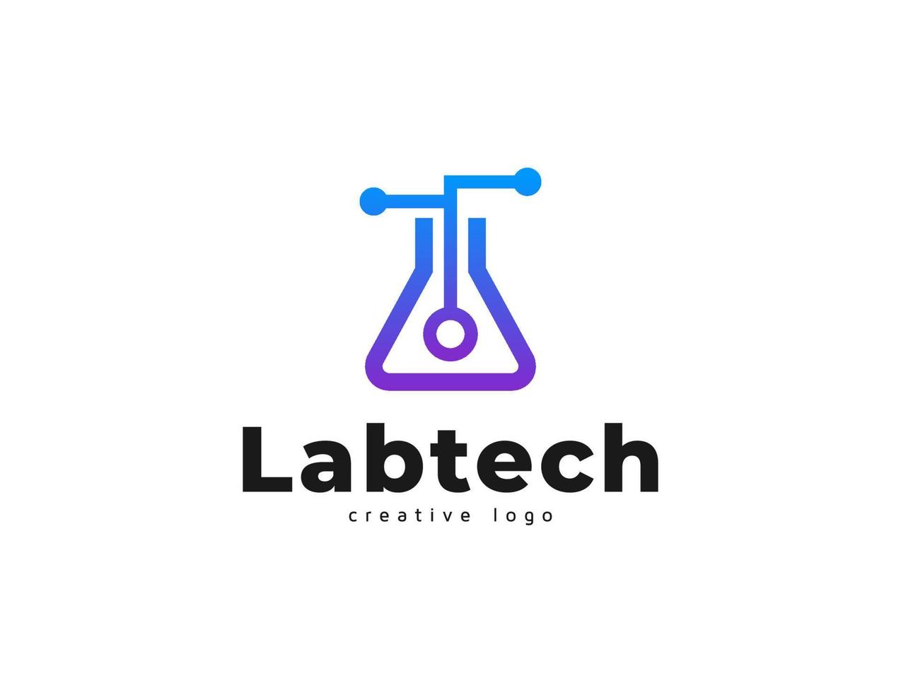 símbolo de laboratório e conceito de design de logotipo de tecnologia vetor