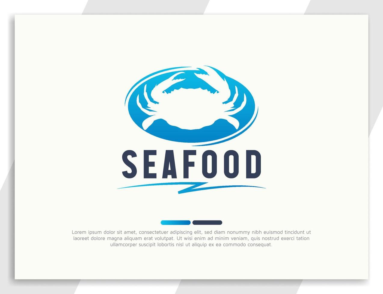 logotipo de frutos do mar frescos com ilustração de caranguejo vetor