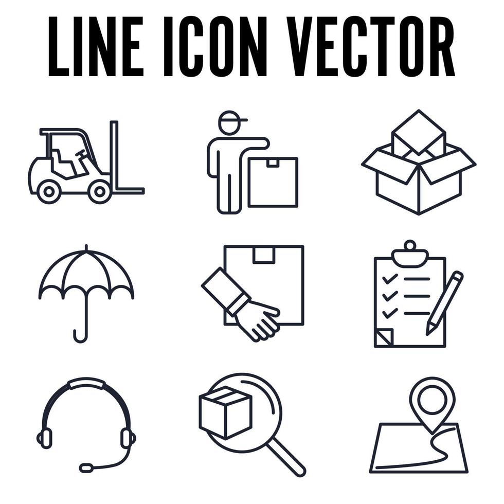 modelo de símbolo de ícone de conjunto logístico para ilustração em vetor de logotipo de coleção de design gráfico e web
