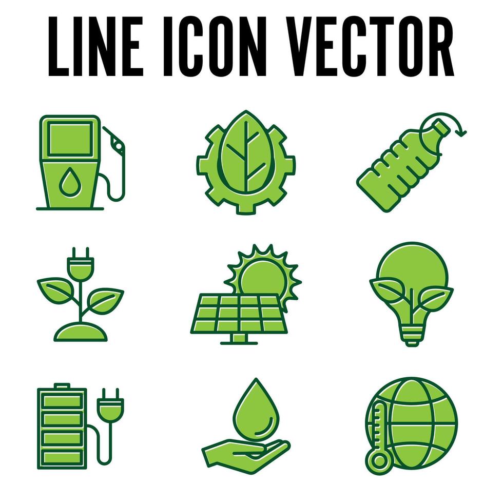 eco amigável. modelo de símbolo de ícone de conjunto de ecologia para ilustração em vetor logotipo de coleção de design gráfico e web