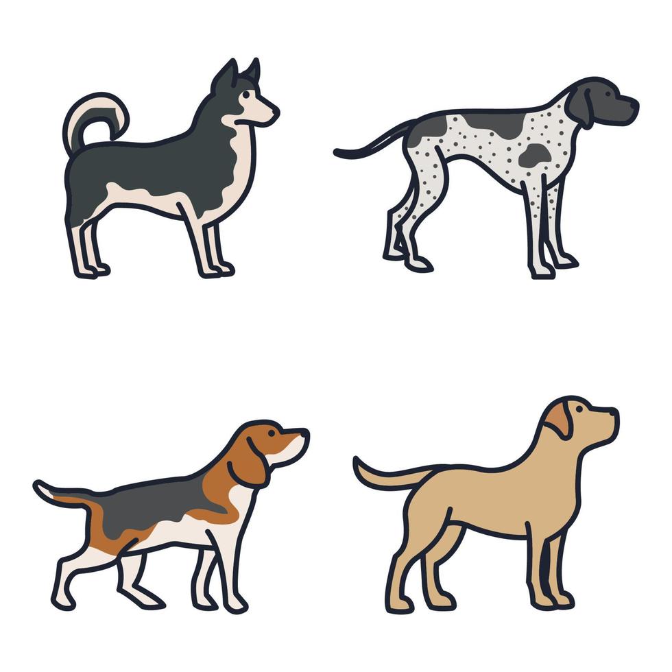 cães definem modelo de símbolo de ícone para ilustração em vetor de logotipo de coleção de design gráfico e web