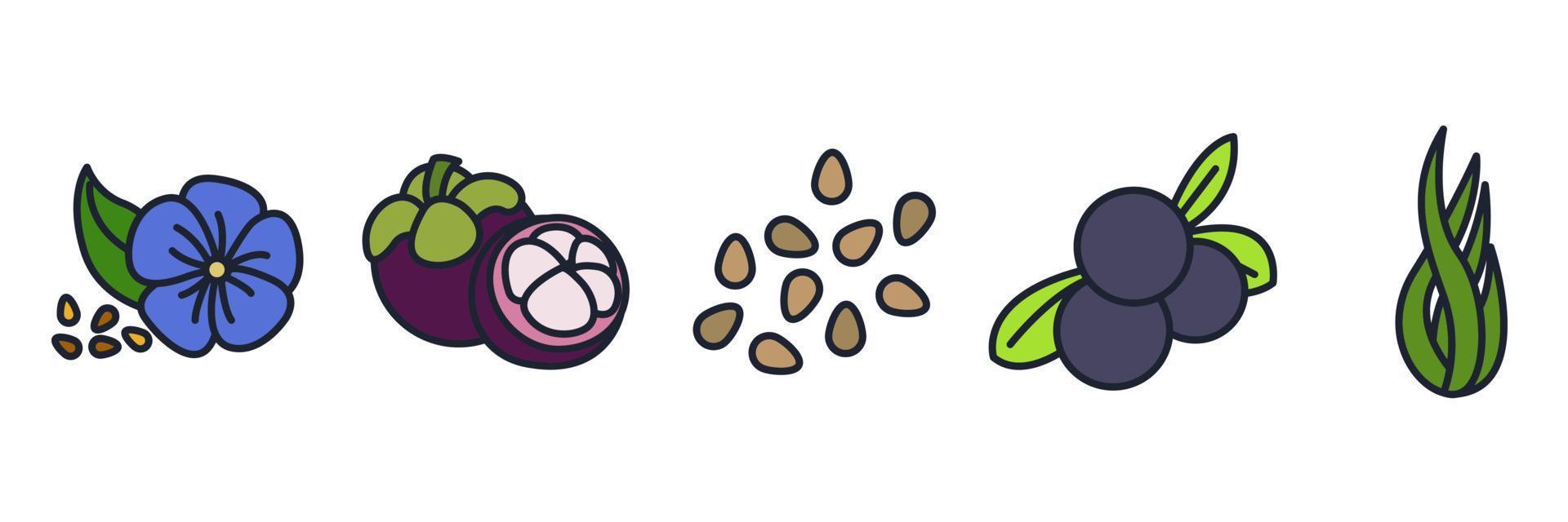 legumes definir modelo de símbolo de ícone para ilustração em vetor de logotipo de coleção de design gráfico e web