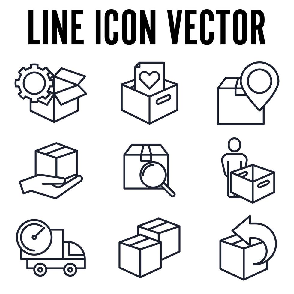 modelo de símbolo de ícone de conjunto de entrega de envio para ilustração em vetor de logotipo de coleção de design gráfico e web