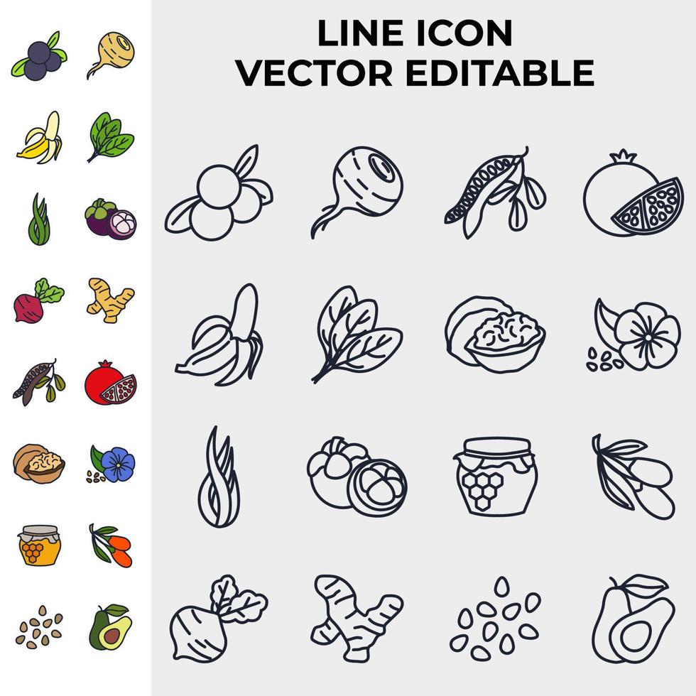 legumes definir modelo de símbolo de ícone para ilustração em vetor de logotipo de coleção de design gráfico e web