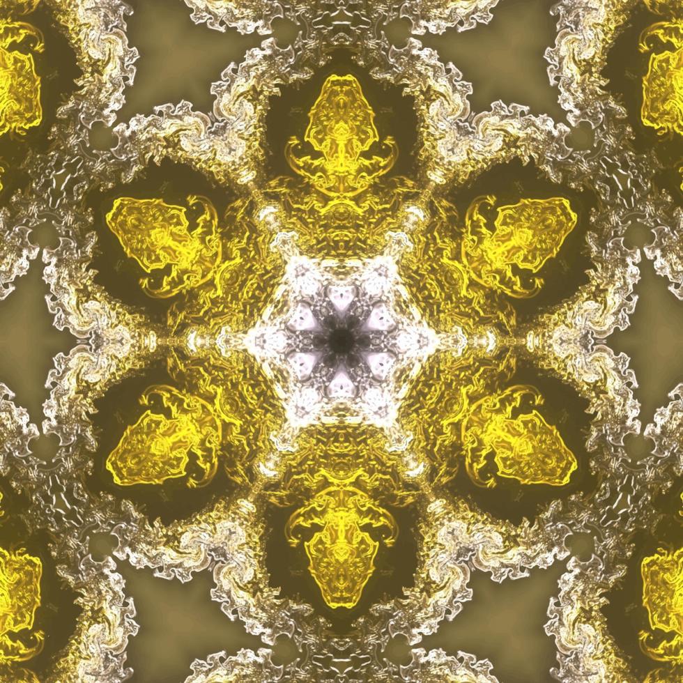 Fundo de desenho de mandala ornamental de luxo na cor ouro vetor