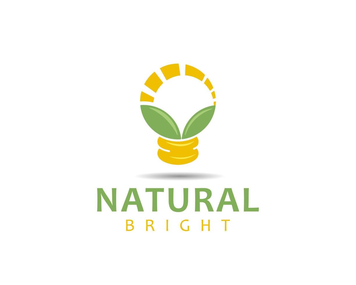 lâmpada e logotipo brilhante da natureza. inspiração de design de logotipo vetor