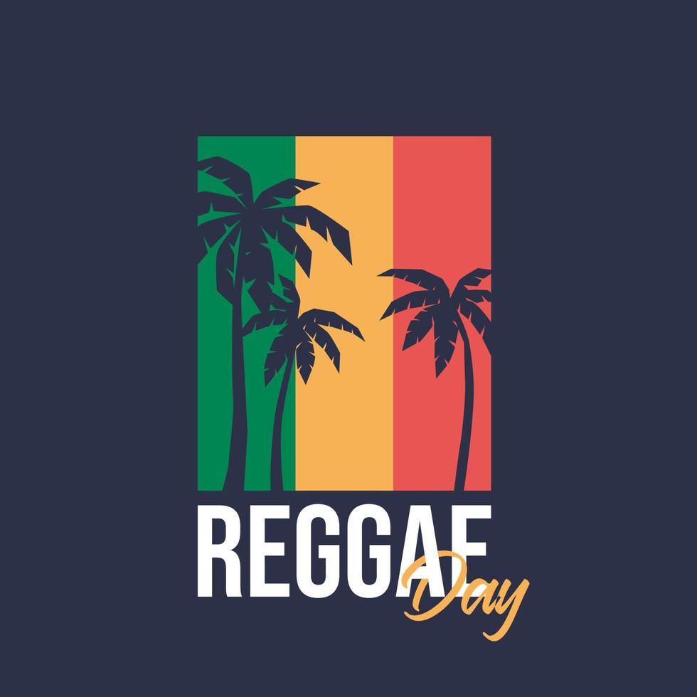 dia do reggae. modelo de vetor de dia de celebração internacional. ilustração mundial do festival. apto para banner, capa, plano de fundo, pano de fundo, pôster. vetor eps 10.