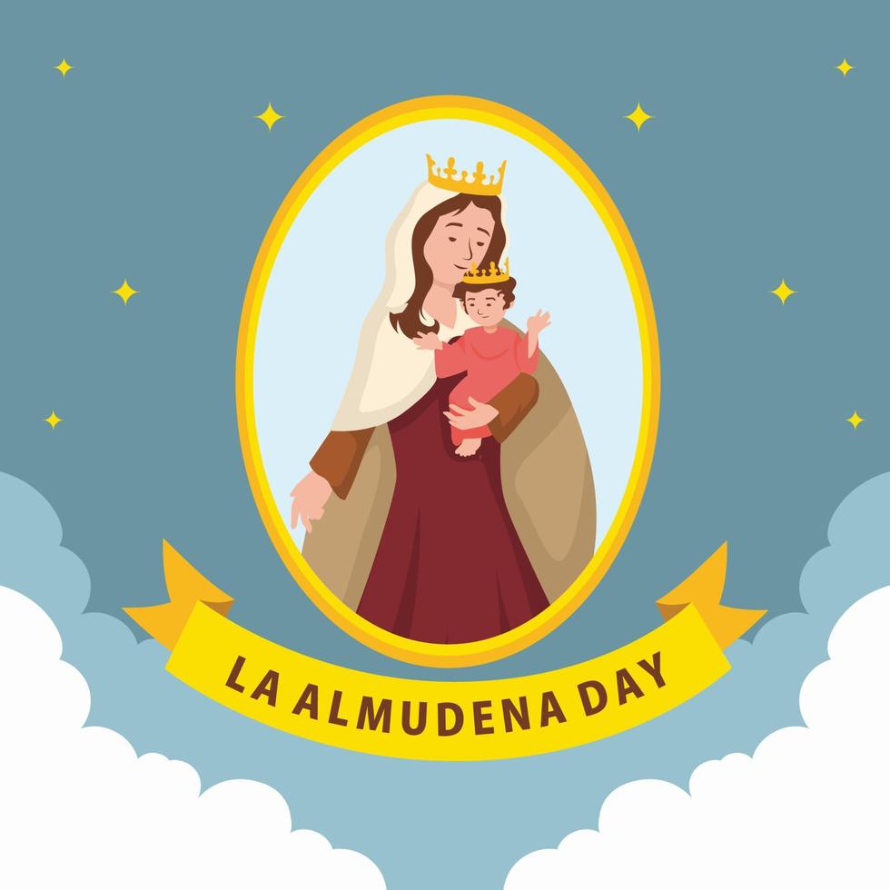 dia de almudena. modelo de vetor de dia de celebração internacional. ilustração mundial do festival. apto para banner, capa, plano de fundo, pano de fundo, pôster. vetor eps 10.