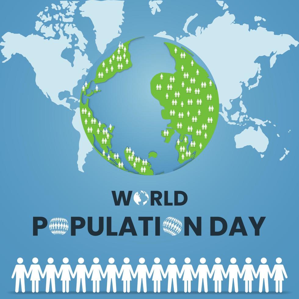 ilustração vetorial do dia mundial da população. adequado para banners ou cartazes de saudação vetor