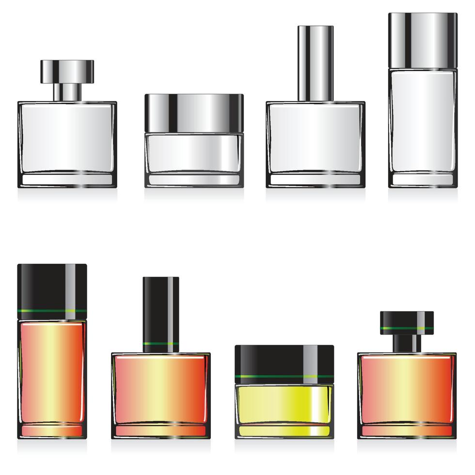 frasco de perfume vidro fragrância vetor líquido isolado