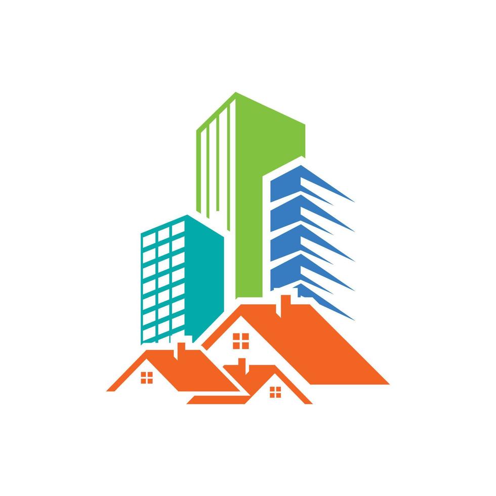 vetor de modelo de design de ícone de logotipo imobiliário