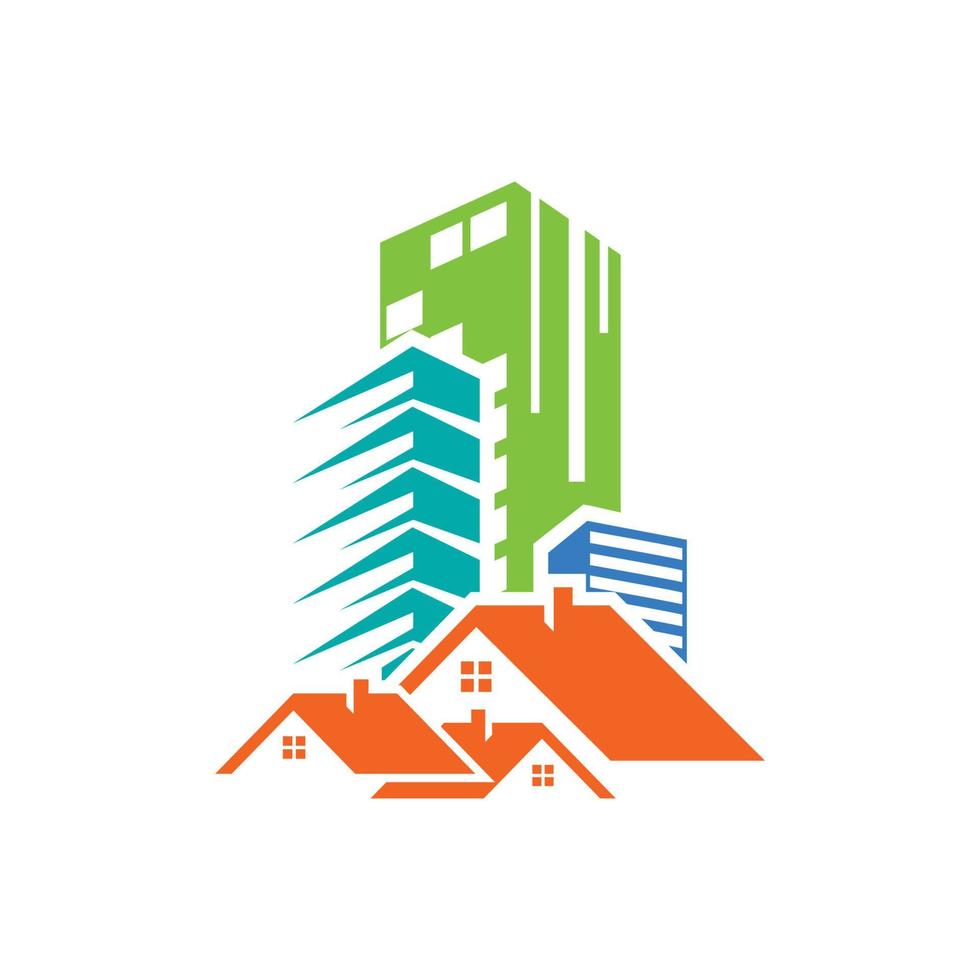 vetor de modelo de design de ícone de logotipo imobiliário