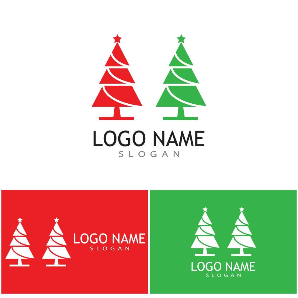 modelo de logotipo de árvore de natal vetor símbolo natureza