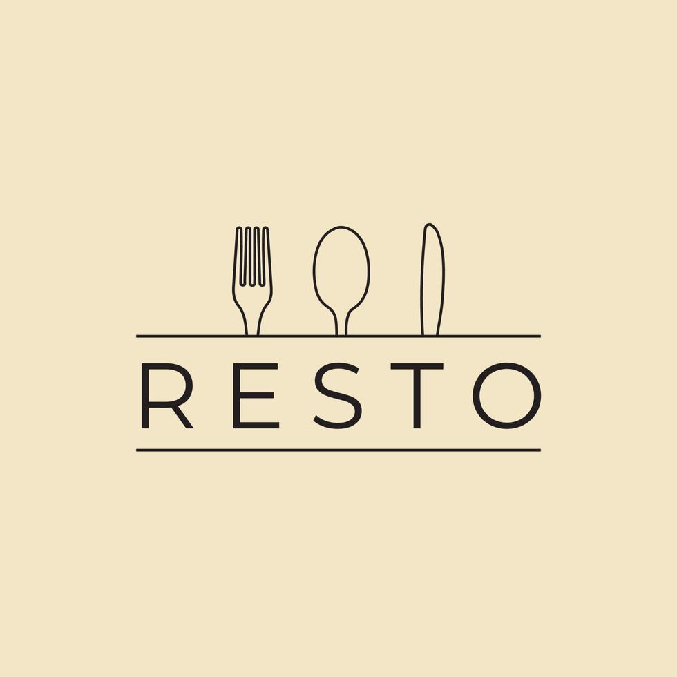 design de ícone de vetor de arte de linha de logotipo minimalista de comida