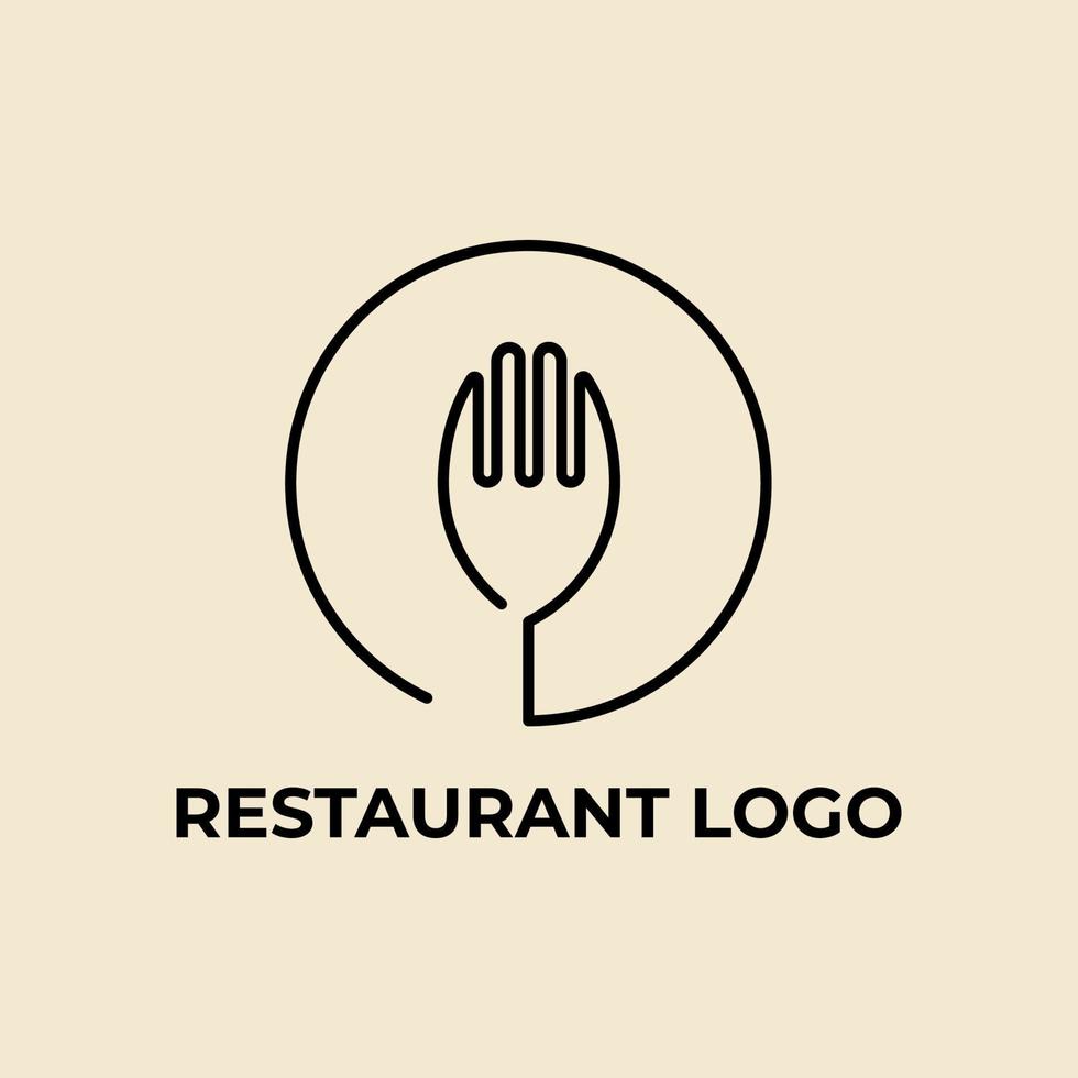 design de ícone de vetor de arte de linha de logotipo minimalista de comida